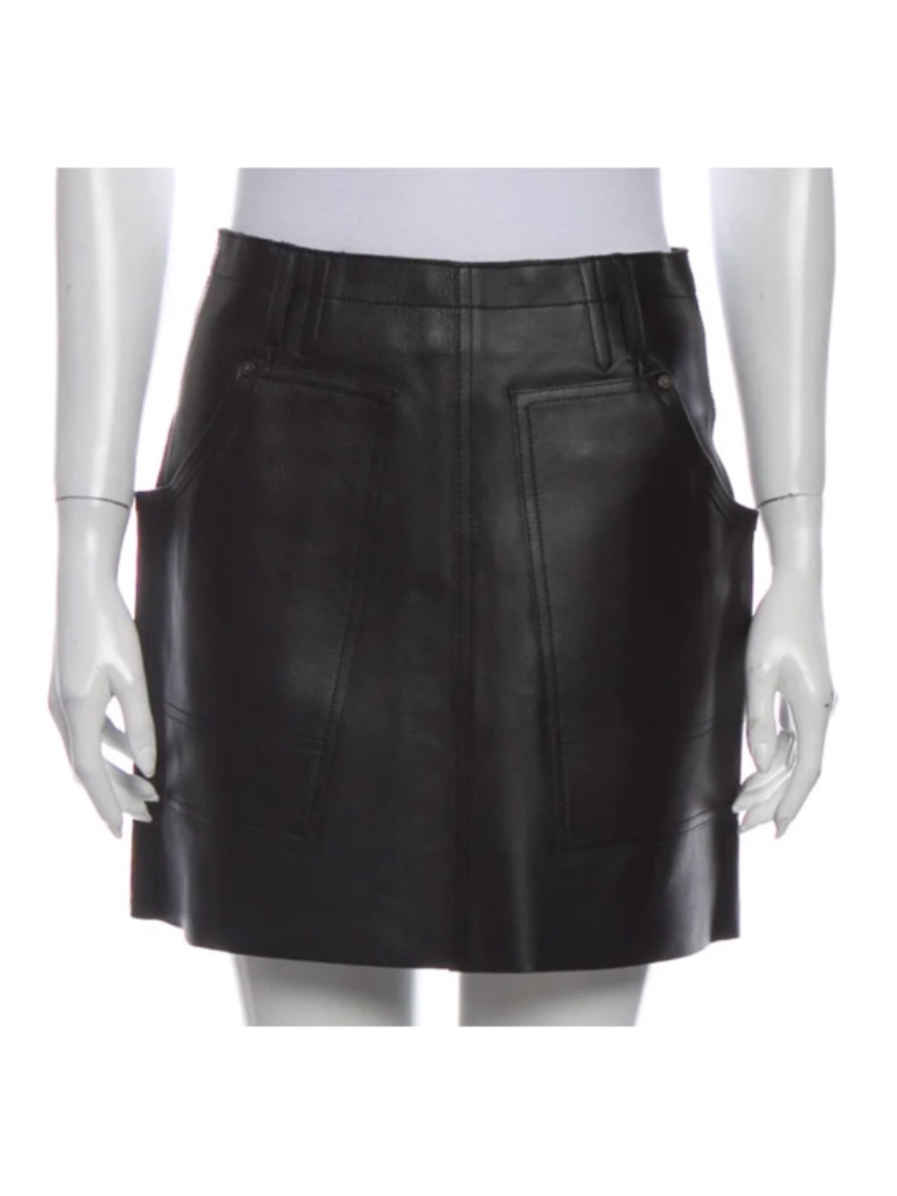 Coach Black Leather Mini Skirt, Size 0
